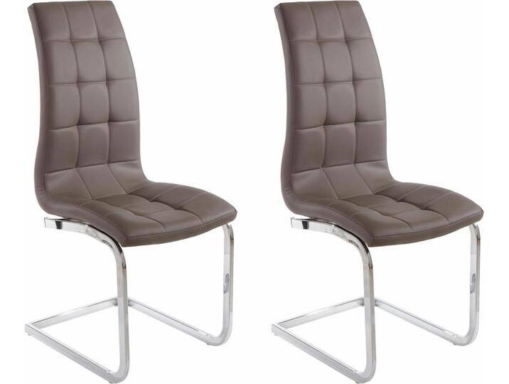 INOSIGN Freischwinger Lola (Set, 2 St), 2 oder 4 Stück, Bezug in Kunstleder oder Samtsoff, chrom Metallgestell, braun, 2 St., cappuccino von Inosign