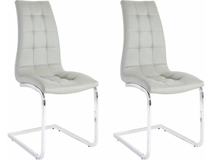 INOSIGN Freischwinger Lola (Set, 2 St), 2 oder 4 Stück, Bezug in Kunstleder oder Samtsoff, chrom Metallgestell, grau, 2 St., grau von Inosign