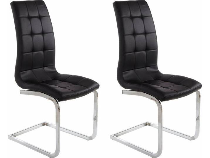 INOSIGN Freischwinger Lola (Set, 2 St), 2 oder 4 Stück, Bezug in Kunstleder oder Samtsoff, chrom Metallgestell, schwarz, 2 St., schwarz von Inosign
