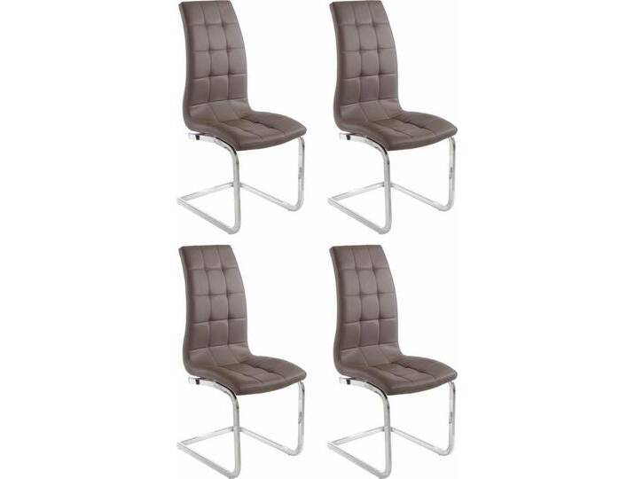 INOSIGN Freischwinger Lola (Set, 4 St), 2 oder 4 Stück, Bezug in Kunstleder oder Samtsoff, chrom Metallgestell, braun, 4 St., cappuccino von Inosign