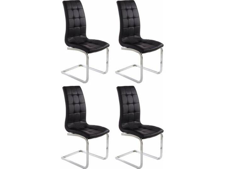 INOSIGN Freischwinger Lola (Set, 4 St), 2 oder 4 Stück, Bezug in Kunstleder oder Samtsoff, chrom Metallgestell, schwarz, 4 St., schwarz von Inosign