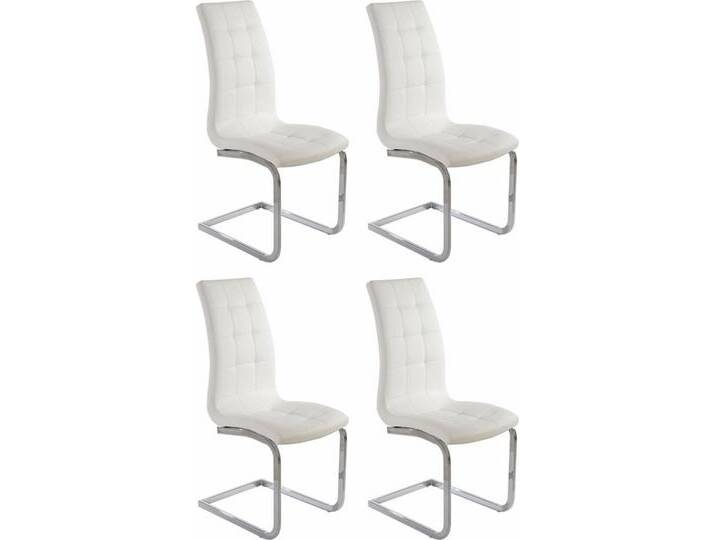INOSIGN Freischwinger Lola (Set, 4 St), 2 oder 4 Stück, Bezug in Kunstleder oder Samtsoff, chrom Metallgestell, weiß, 4 St., weiß von Inosign