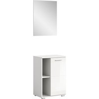 INOSIGN Garderoben-Set "Valge, Breite 55cm, 2-tlg. Set, best. aus: Schuhschrank und Spiegel", (2 St.), Garderobenkombination, Dielen Set, Flur Set, Kombination von Inosign