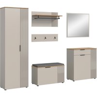 INOSIGN Garderoben-Set "EDIL, Breite 250 cm, 6-teilig, Front mit hochwertiger Längstfräsung" Set, Hochschrank, Sitzbank, Kissen, Paneel, Hakenleiste, Kommode & Spiegel, 6 Stk. tlg. INOSIGN Garderoben-Set "EDIL, Breite 250 cm, 6-teilig, Front mit hochwertiger Längstfräsung" Set, Hochschrank, Sitzbank, Kissen, Paneel, Hakenleiste, Kommode & Spiegel, 6 Stk. tlg. von Inosign