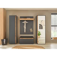 INOSIGN Garderoben-Set "GIRON/CiTY, moderne Garderobe, Komplettset mit viel Stauraum", (Komplett-Set, 4 St.), enthält Garderobenschränke, Paneel & Schuhbank +Sitzkissen von Inosign