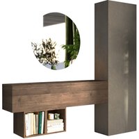 INOSIGN Garderoben-Set "INFINITY, 4tlg. Breite 192 cm, Höhe 186 cm, moderne Garderobe", (Spar-Set, 4 St.), (Hochschrank, Hängeschrank, Würfelregal 2er Set, Spiegel) Diele, Flur von Inosign