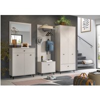 INOSIGN Garderoben-Set "Mento, 5-teilig, Ornamentfräsung in der Front, bestehend aus:", (Set, 5 St.), Schuhkommode, Spiegel, Sitzbank, Garderobenpaneel, Garderobenschrank von Inosign