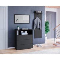 INOSIGN Garderoben-Set "PARIS/ TOKYO", (Komplett-Set, 3 St.), Garderoben- Set Breite 140cm, hochkant oder quer montierbar Spiegel von Inosign