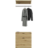 INOSIGN Garderoben-Set "Trondheim, Breite 61 cm, best. aus Kommode, Garderobenstange & Ablage", (3 St.), Zwischenbauelement für Hochschränke der Serie Trondheim von Inosign