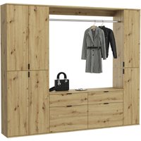 INOSIGN Garderoben-Set "Trondheim, Breite 212 cm, 5-teilig, bestehend aus:", (Set, 4 St.), 2x Garderobenschrank, 1 Kommode, 1 Garderobenstange, 1 Ablageboden von Inosign