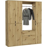 INOSIGN Garderoben-Set "Trondheim, Breite 152 cm, 5-teilig, bestehend aus:", (Set, 4 St.), 2x Garderobenschrank, 1 Kommode, 1 Garderobenstange, 1 Ablageboden von Inosign