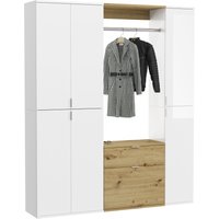 INOSIGN Garderoben-Set "Trondheim, Breite 152 cm, 5-teilig, bestehend aus:", (Set, 4 St.), 2x Garderobenschrank, 1 Kommode, 1 Garderobenstange, 1 Ablageboden von Inosign
