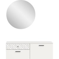 INOSIGN Garderoben-Set "VICENZA, 2-tlg., mit foraler Ornamentabsetzung in der Front", (2 St.), best. aus.: Schuhschrank und Spiegelschrank von Inosign