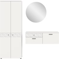 INOSIGN Garderoben-Set "VICENZA, 3-tlg., mit foraler Ornamentabsetzung in der Front", (3 St.), best. aus.: Garderobenschrank, Schuhschrank und Spiegelschrank von Inosign