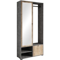 INOSIGN Garderobenschrank "DINO Kompaktgarderobe, Garderoben-Set DINO", Mit Spiegel und Kleiderstange, 90 cm breit, Türanschlag wechselbar von Inosign