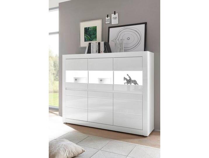 INOSIGN Highboard Carat, Breite 164 cm, Blende in weiß und betonfarben im Lieferumfang, weiß von Inosign