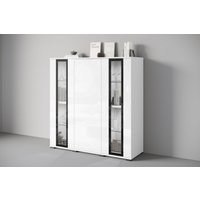 INOSIGN Highboard "Caro, modernes Design mit Glaseinsätzen, Breite 120 cm", (1 St.), grifflose Fronten mit Push-to-Open, höhenverstellbare Einlegeböden von Inosign