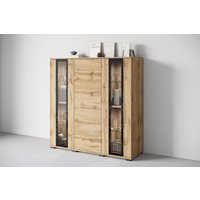 INOSIGN Highboard "Caro, modernes Design mit Glaseinsätzen, Breite 120 cm", (1 St.), grifflose Fronten mit Push-to-Open, höhenverstellbare Einlegeböden von Inosign
