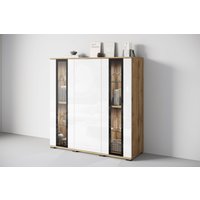 INOSIGN Highboard "Caro, modernes Design mit Glaseinsätzen, Breite 120 cm", (1 St.), grifflose Fronten mit Push-to-Open, höhenverstellbare Einlegeböden von Inosign