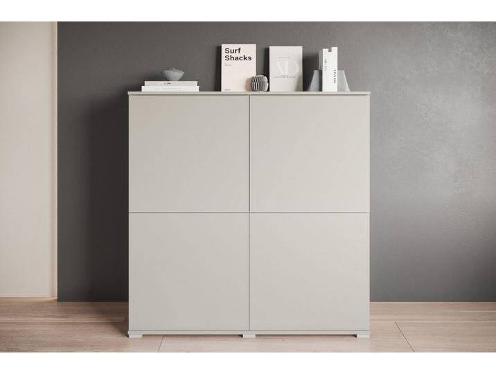 INOSIGN Highboard Kenia, moderne grifflose Hochkommode mit 4 Türen, Breite 120 cm (1 St), Push-to-Open-Fronten, höhenverstellbaren Einlegeböden, beige von Inosign