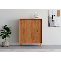 INOSIGN Highboard "Malmedy Front mit gefrästen Rillen", Kommode Midischrank aus massivem Kiefernholz, Push-to-open, B 100 cm von Inosign
