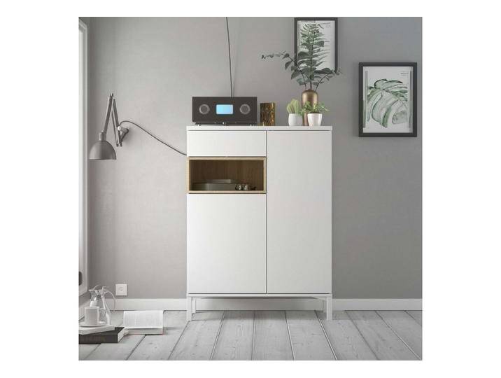 INOSIGN Highboard Roommers, Anrichte, Stauraum, Sideboard, Kommode, Höhe 118 cm, Breite 88,7 cm, 1 offenes Fach mit Rahmen-Optik, weiß von Inosign