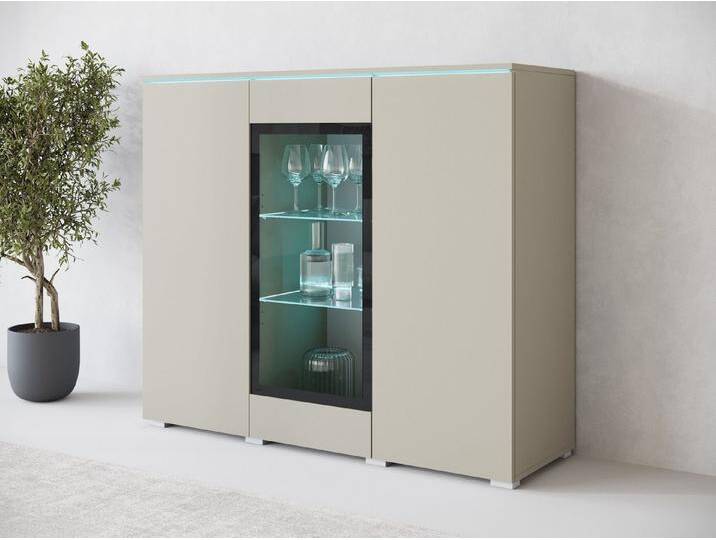 INOSIGN Highboard Vera, Highboard mit 4 Türen, 9 Fächern, verglasten Türen, grau von Inosign