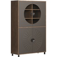 INOSIGN Hochkommode "Fusion", (1 St.), Vitrine mit besonderem Kreismuster - Hochzeitsschrank in Vintageoptik von Inosign
