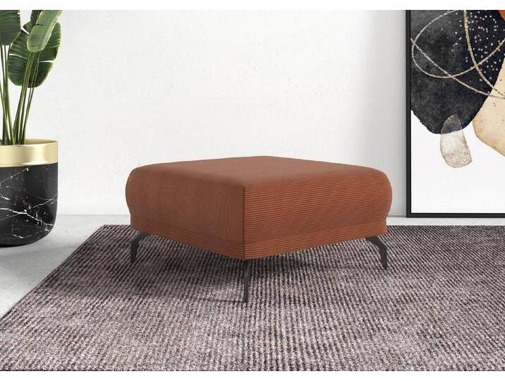 INOSIGN Hocker Coco, Cord-Bezug in 2 Ausführungen, Füßen 15 cm hoch, rot, ohne Federkern, kupfer von Inosign