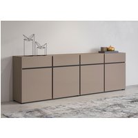 INOSIGN Sideboard "Cross,Breite 225 cm, moderne grifflose Kommode,4 Türen/4 Schubkästen", Schubladenschrank mit viel Stauraum, Einlegeböden verstellbar von Inosign