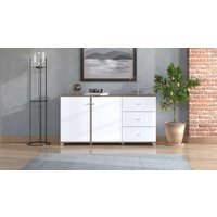 INOSIGN Kommode "Burgundy Sideboard, Schubladenschrank, mit viel Stauraum", Hochglanzfronten und eine Innenausstattung in Flagstaff Eiche von Inosign