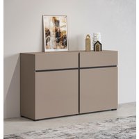 INOSIGN Sideboard "Cross,Breite 119,5 cm, moderne grifflose Kommode,2 Türen/2 Schubkästen", Schubladenschrank,Anrichte mit viel Stauraum, Einlegeböden verstellbar von Inosign