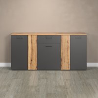 INOSIGN Kommode "Estepona" Sideboard mit anpassbaren Türen mit Rillen-Optik von Inosign