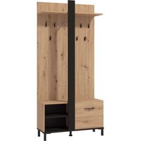 INOSIGN Kompaktgarderobe "Capitello Kompaktgarderobe, Flurgarderobe, Dielenschrank, Breite 90 cm" Schuhschrank, Wandschrank, 8 Haken, Kleiderstange, in Artisan Eiche INOSIGN Kompaktgarderobe "Capitello Kompaktgarderobe, Flurgarderobe, Dielenschrank, Breite 90 cm" Schuhschrank, Wandschrank, 8 Haken, Kleiderstange, in Artisan Eiche von Inosign