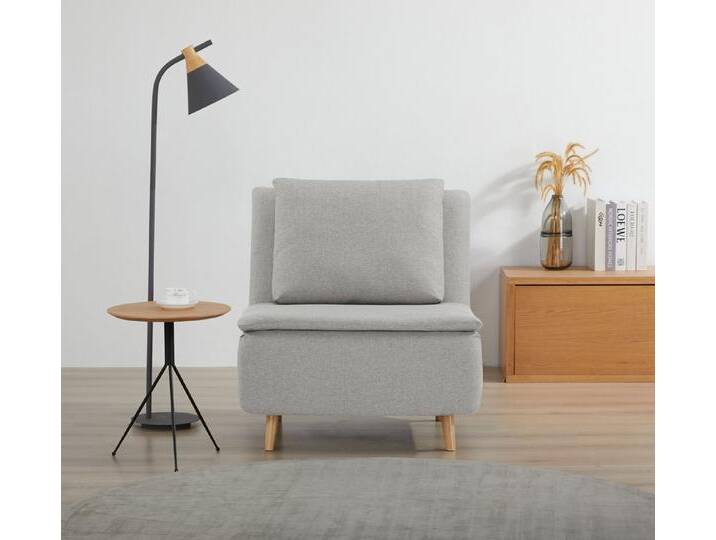 INOSIGN Sessel AINSLEY, wandelbar zum Gästebett, Schlafsofa, Webstoff u. Cord-Bezug, grau, grau von Inosign