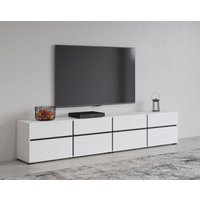 INOSIGN Lowboard "Cross, moderne grifflose TV-Kommode,4 Klappen/4 Schubkästen", Breite 225 cm, TV-Schrank mit viel Stauraum, TV-Board von Inosign