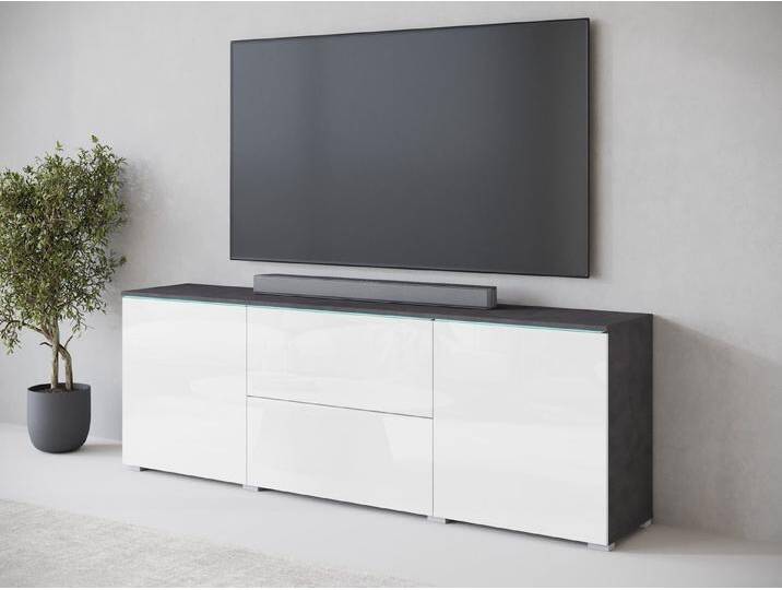 INOSIGN Lowboard, Lowboard Vera, 2 Türen/2 Schubladen, TV-Schrank mit viel Stauraum, schwarz von Inosign