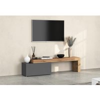 INOSIGN Lowboard "Chronos TV-Board, TV-Schrank" Breite verstellbar von 180 bis 260 cm, 1 Stk. tlg. Breite 220 cm TV-Board,Lowboard,1 Klappe und ein L-Förmiger Aufsatz von Inosign