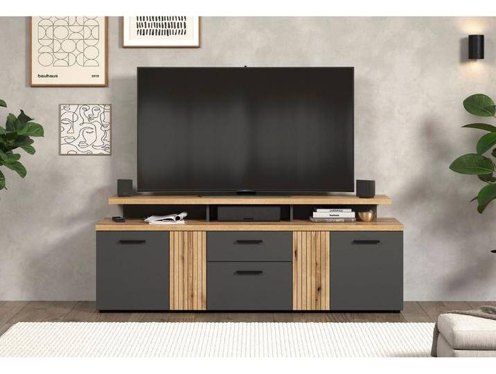 INOSIGN Lowboard Estepona (1 St), Lowboard mit 4 Türen, 1 Schubkasten, 1 Klappe - (B/T/H) 180/47/67 cm, braun von Inosign