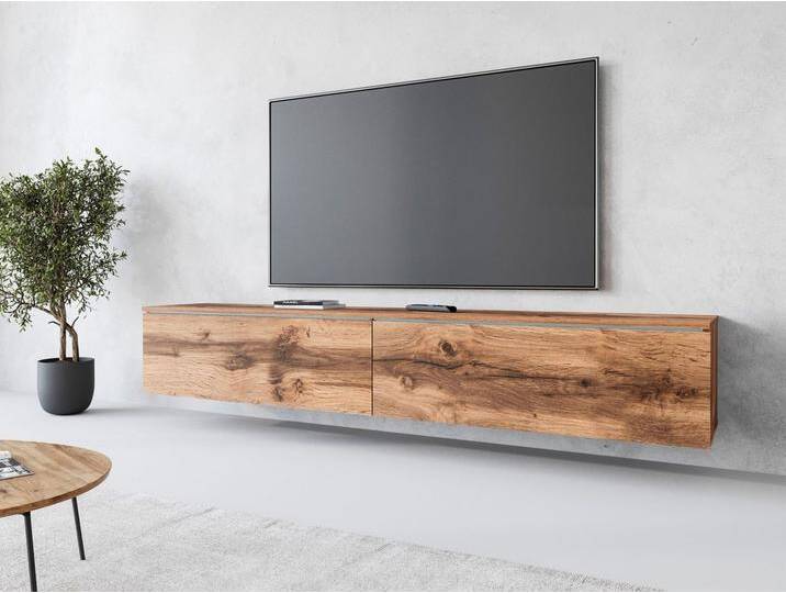 INOSIGN Lowboard LOWBOARD VERA, Modernes griffloses TV-Board, 180 cm TV-Schrank, stehend und hängend, beige, ohne Beleuchtung, votan eichefarben INOSIGN Lowboard LOWBOARD VERA, Modernes griffloses TV-Board, 180 cm TV-Schrank, stehend und hängend, beige, ohne Beleuchtung, votan eichefarben von Inosign