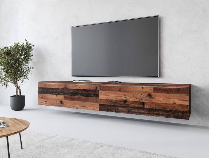 INOSIGN Lowboard LOWBOARD VERA, Modernes griffloses TV-Board, 180 cm TV-Schrank, stehend und hängend, braun, ohne Beleuchtung, oldwood INOSIGN Lowboard LOWBOARD VERA, Modernes griffloses TV-Board, 180 cm TV-Schrank, stehend und hängend, braun, ohne Beleuchtung, oldwood von Inosign