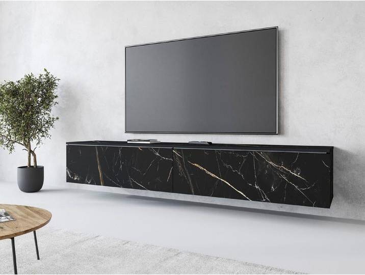 INOSIGN Lowboard LOWBOARD VERA, Modernes griffloses TV-Board, 180 cm TV-Schrank, stehend und hängend, schwarz, ohne Beleuchtung, San Sebastian INOSIGN Lowboard LOWBOARD VERA, Modernes griffloses TV-Board, 180 cm TV-Schrank, stehend und hängend, schwarz, ohne Beleuchtung, San Sebastian von Inosign