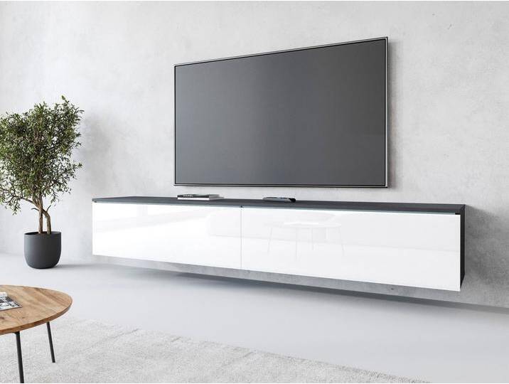 INOSIGN Lowboard LOWBOARD VERA, Modernes griffloses TV-Board, 180 cm TV-Schrank, stehend und hängend, schwarz, ohne Beleuchtung INOSIGN Lowboard LOWBOARD VERA, Modernes griffloses TV-Board, 180 cm TV-Schrank, stehend und hängend, schwarz, ohne Beleuchtung von Inosign