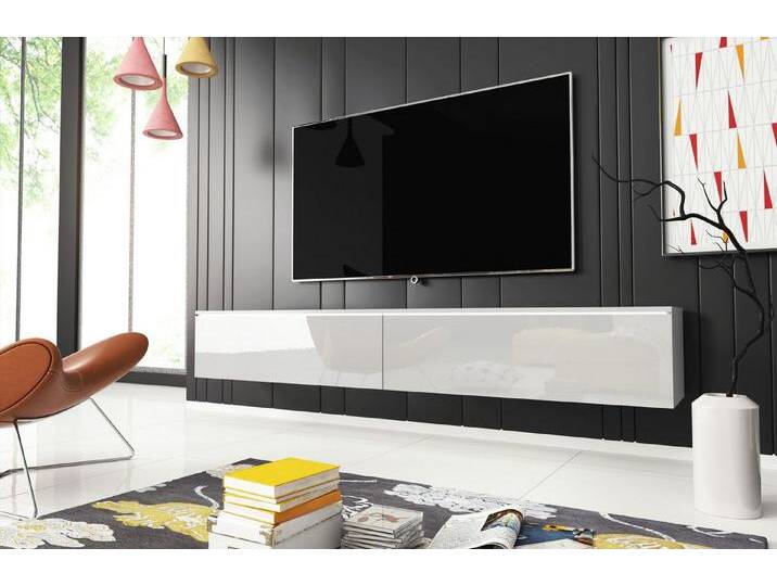 INOSIGN Lowboard LOWBOARD VERA, Modernes griffloses TV-Board, 180 cm TV-Schrank, stehend und hängend, weiß, mit Beleuchtung INOSIGN Lowboard LOWBOARD VERA, Modernes griffloses TV-Board, 180 cm TV-Schrank, stehend und hängend, weiß, mit Beleuchtung von Inosign
