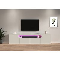 INOSIGN Lowboard "REAL TV-Möbel, 240 cm breit, 40/60 cm hoch, Hochglanz oder matt" Mit 4 Türen, davon 2 abgerundet, die ein ovales offenes Fach bilden von Inosign