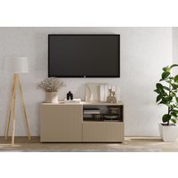 INOSIGN Lowboard "Rio Breite 120 cm, TV-Board 1 Tür u. 1 Schubkasten, TV-Schrank" geriffelte MDF-Fronten, modern u. elegant, Kabelführung, platzsparend von Inosign