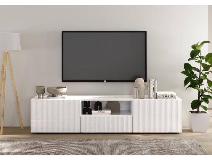 INOSIGN Lowboard Rio Breite 181 cm, TV-Board 2 Türen u. 1 Schubkasten, TV-Schrank, geriffelte MDF-Fronten, modern u. elegant, Kabelführung, viel Stauraum INOSIGN Lowboard Rio Breite 181 cm, TV-Board 2 Türen u. 1 Schubkasten, TV-Schrank, geriffelte MDF-Fronten, modern u. elegant, Kabelführung, viel Stauraum von Inosign