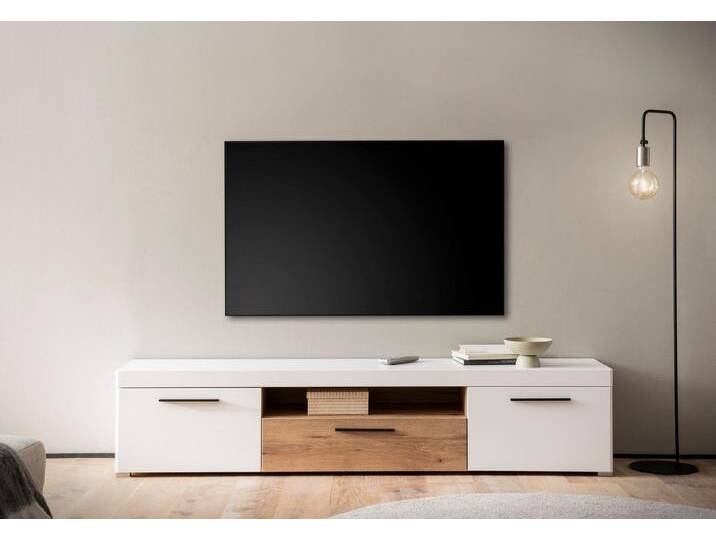 INOSIGN Lowboard Salerno, moderner Unterschrank, Kommode in Weiß mit Eiche Evoke Dekor, Metallgriffe, ausreichend Stauraum, vielseitig einsetzbar INOSIGN Lowboard Salerno, moderner Unterschrank, Kommode in Weiß mit Eiche Evoke Dekor, Metallgriffe, ausreichend Stauraum, vielseitig einsetzbar von Inosign