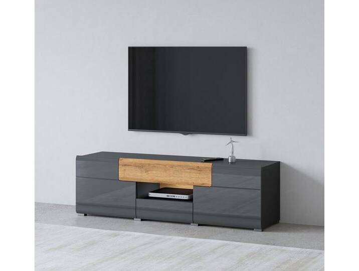 INOSIGN Lowboard Toledo,Breite 159cm, trendige TV-Schrank mit dekorative Fräsungen, TV-Board ohne Beleuchtung, TV-Kommode mit viel Stauraum, schwarz INOSIGN Lowboard Toledo,Breite 159cm, trendige TV-Schrank mit dekorative Fräsungen, TV-Board ohne Beleuchtung, TV-Kommode mit viel Stauraum, schwarz von Inosign
