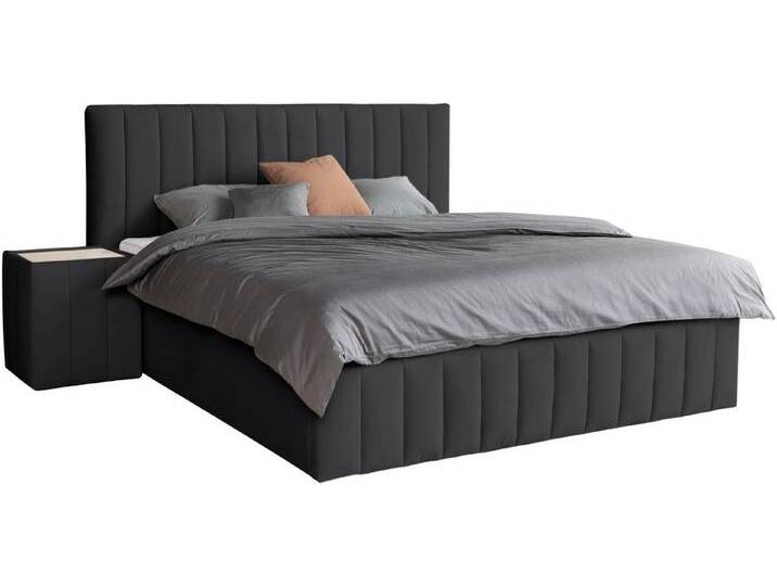 INOSIGN Polsterbett Effy erhältlich in der Breite 180x200cm, schwarz, mit Lattenrost, 7-Zonen-Tonnentaschen-Federkernmatratze, schwarz von Inosign